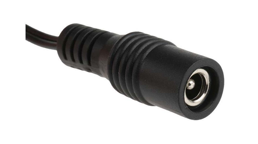 Konfektionierte DC-Stromkabel, 2.5 Buchse - Offene Enden, Gerade, 1.8m, Schwarz
